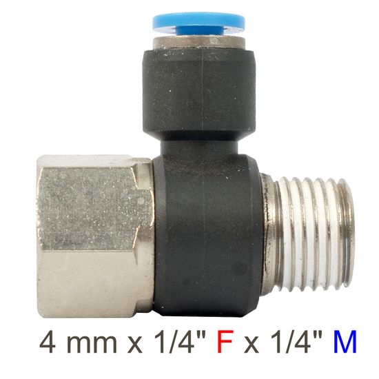 Pu Hose Fitting Tee 4mm X 1/4'f X 1/4'm
